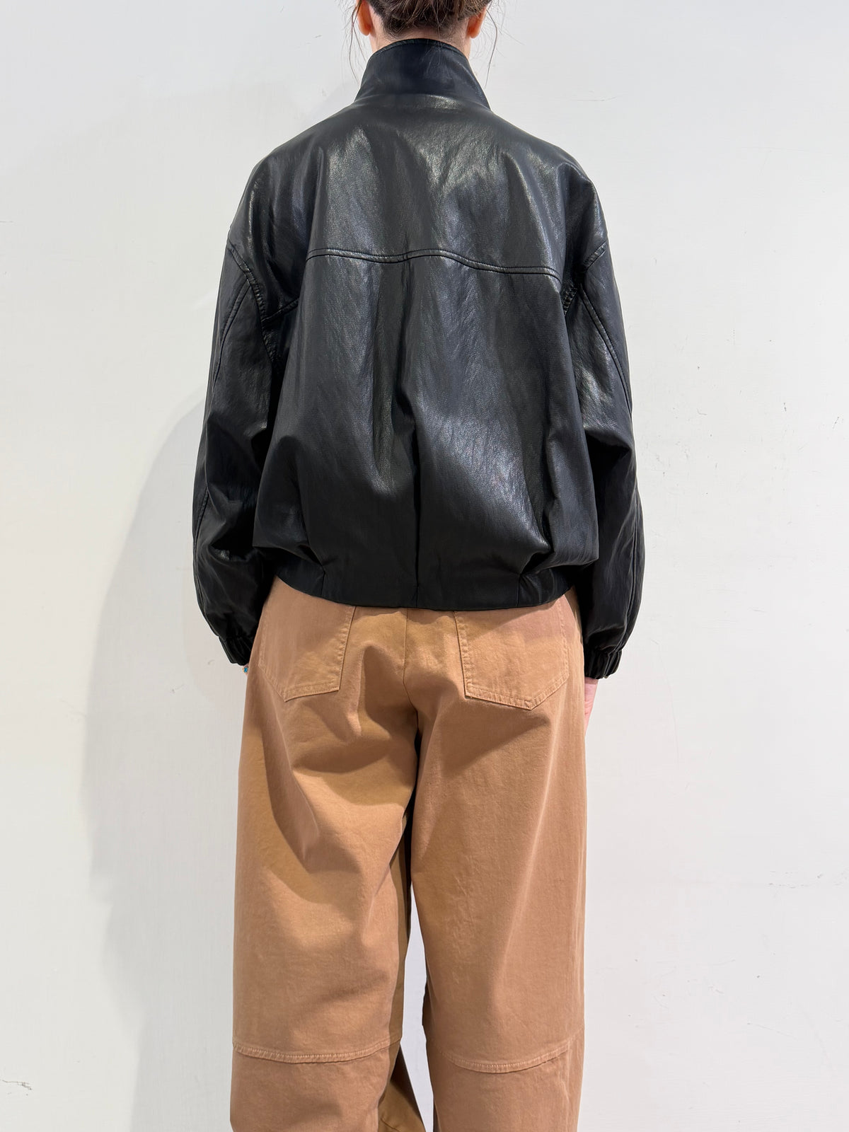 Le Streghe - Bomber ecopelle over nero