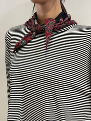Dixie - T-shirt righe con piccolo foulard - riga nera