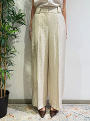 Tensione In - Pantalone dritto goffrato avorio