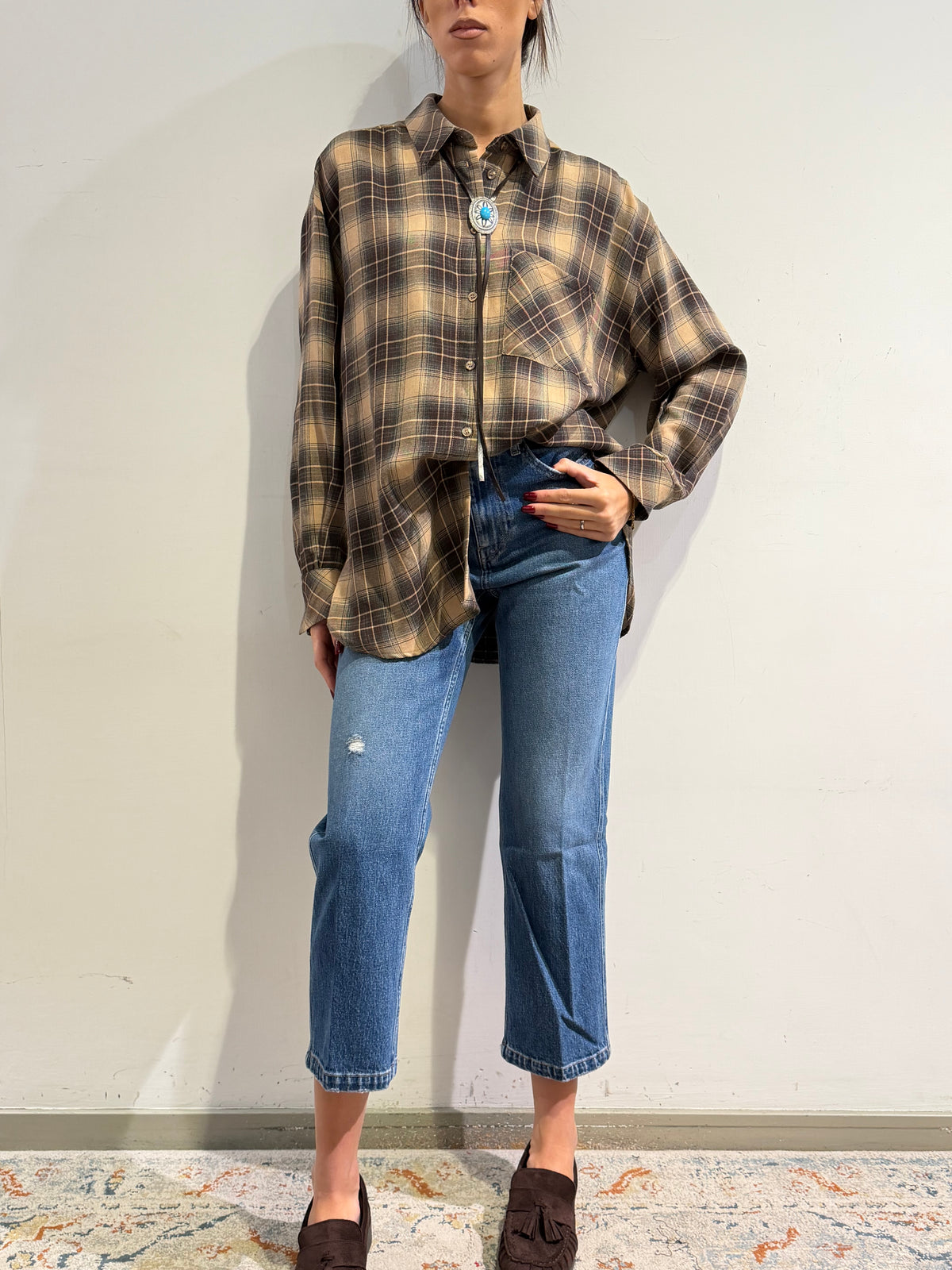 Tensione In - Camicia check moro e cammello