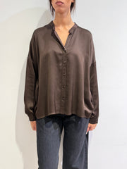 Motel - Camicia in satin moro