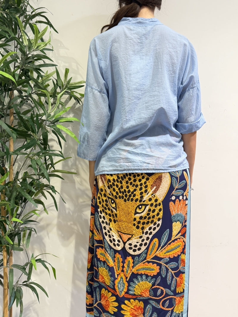 Haveone - Camicia in mussola celeste