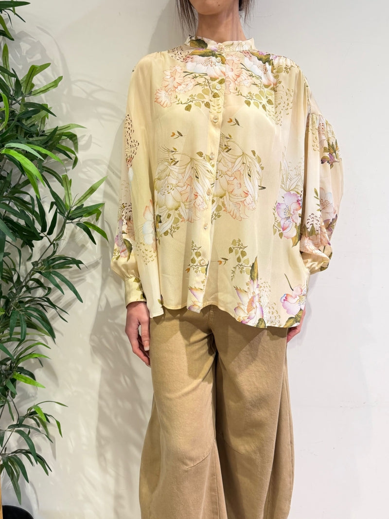 Dixie - Camicia over floreale avorio