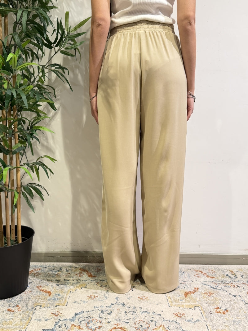 Tensione In - Pantalone wide leg bande laterali beige