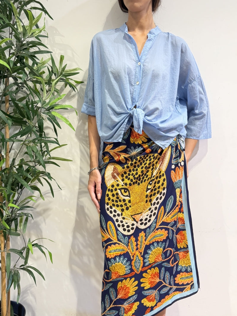 Haveone - Camicia in mussola celeste