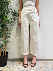 Motel - Pantalone barrel panna