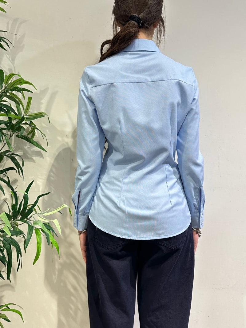 Dixie - Camicia slim fit oxford celeste
