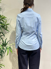 Dixie - Camicia slim fit oxford celeste