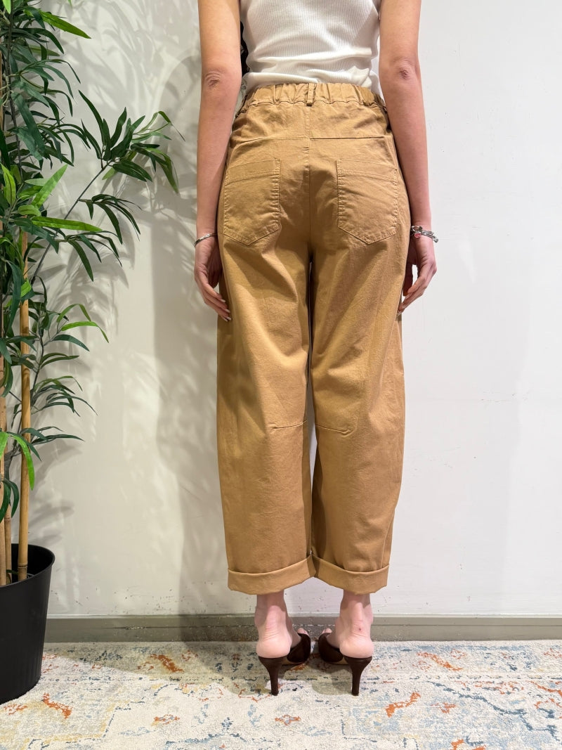 Motel - Pantalone barrel cammello