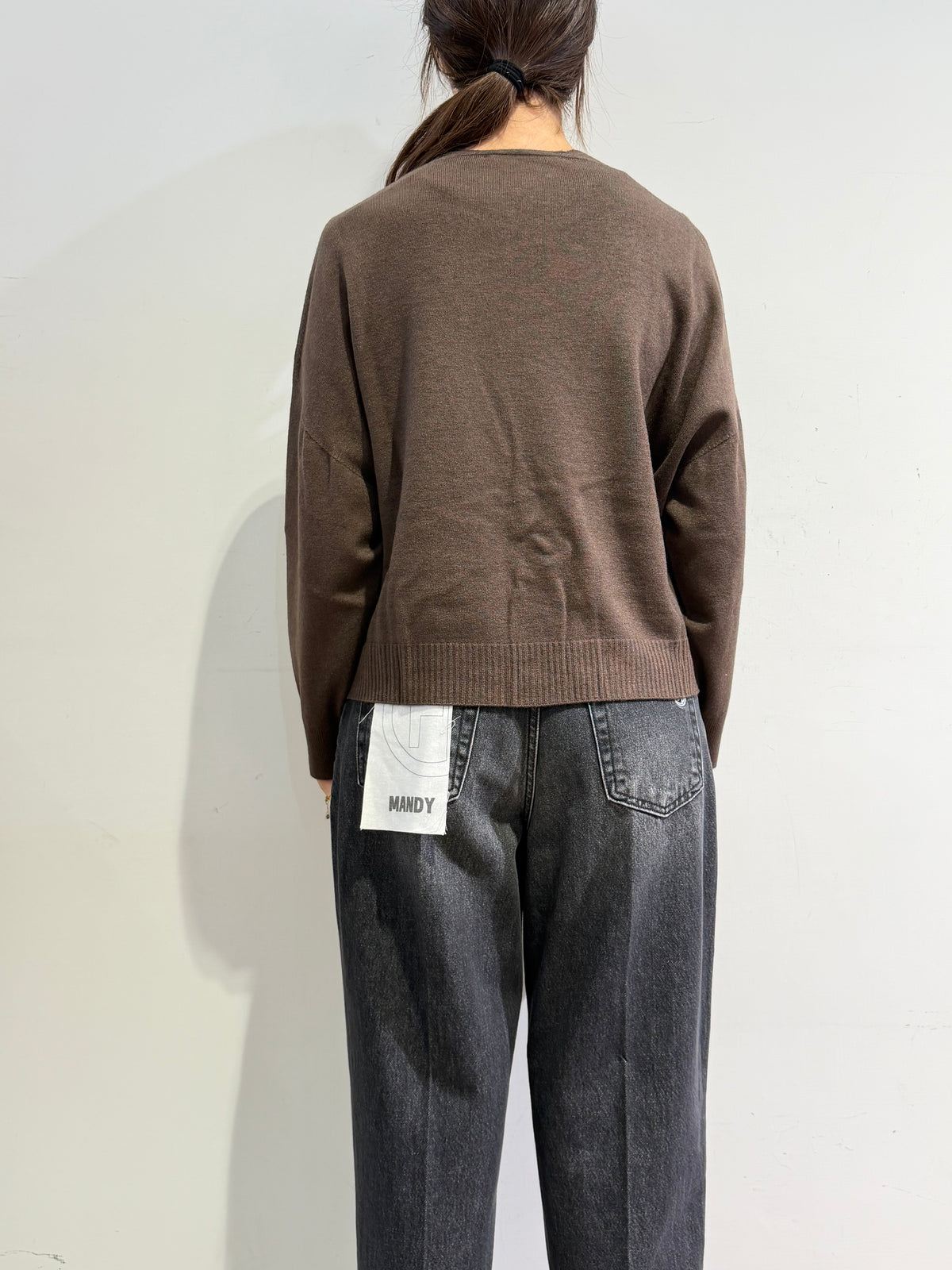 Haveone - Cardigan tre bottoni moro
