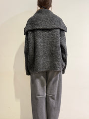 Kontatto - Giacca bouclé con zip antracite