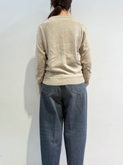 Vicolo - Cardigan con bottoni gioiello beige