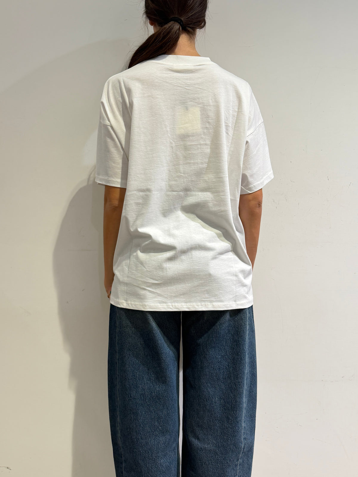 Vicolo - T-Shirt over stampa cavallo bianca