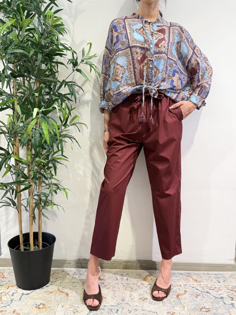 Motel - Camicia fantasia cashmere celeste