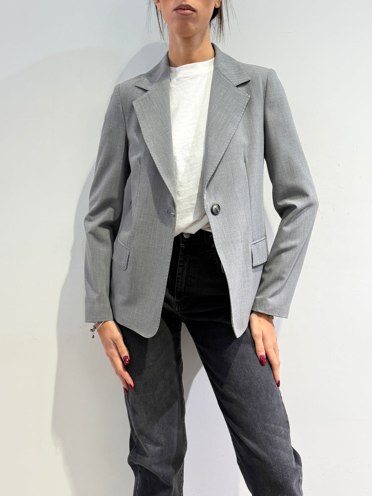 Vicolo - Giacca un bottone slim grigia