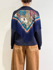 Dixie - Felpa frange blu