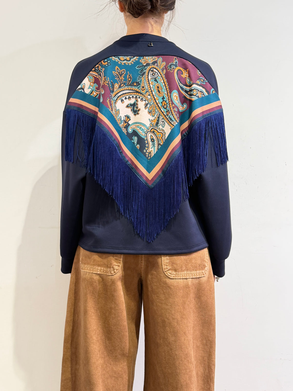 Dixie - Felpa frange blu