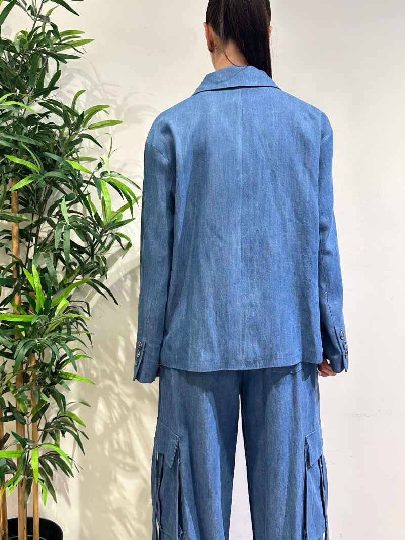 Tensione In - Giacca doppiopetto chambray denim