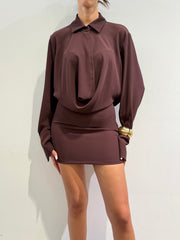 Tensione In - Abito collo polo bordeaux