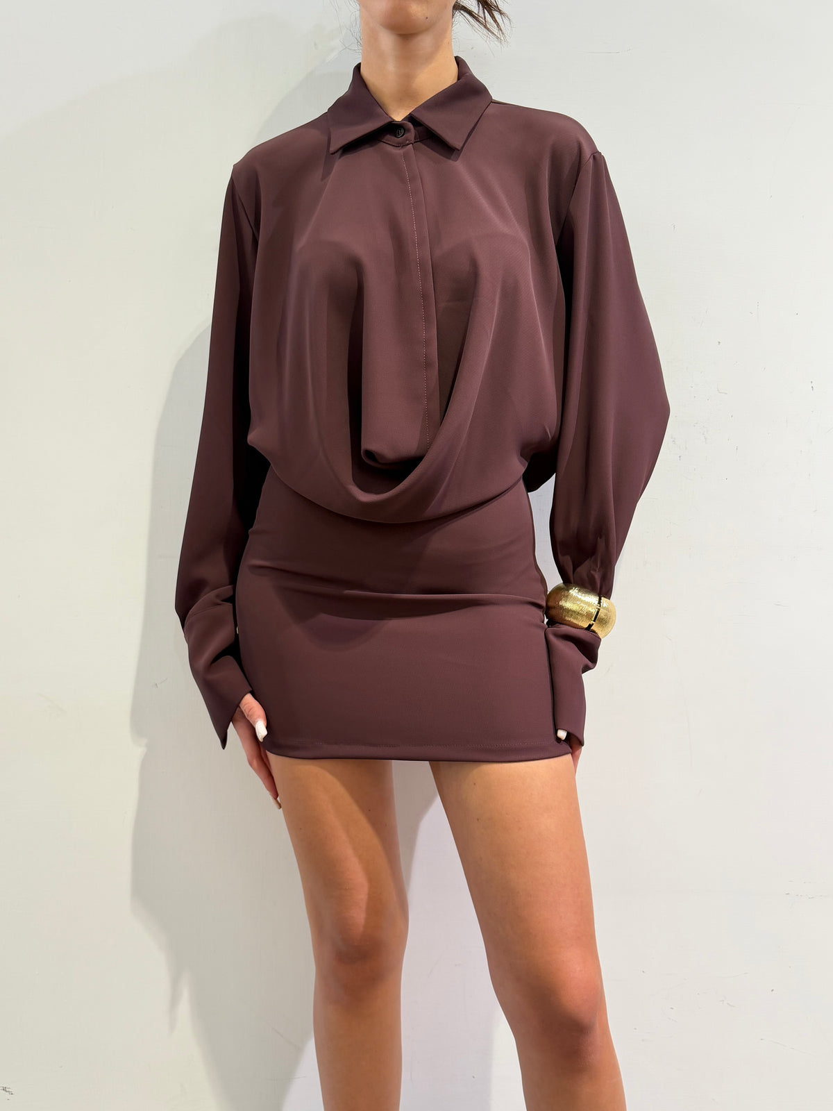 Tensione In - Abito collo polo bordeaux