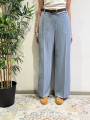 Motel - Pantalone con elastico dietro celeste