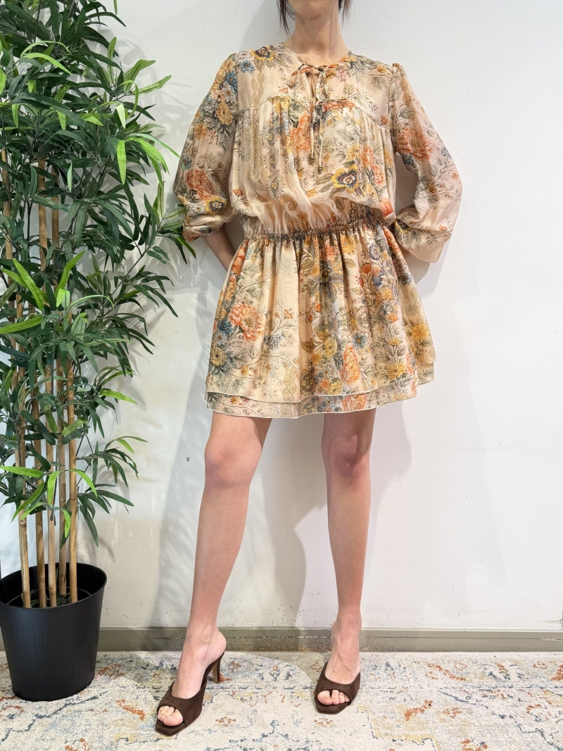 Dixie - Vestito fantasia cashmere cipria