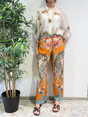 Haveone - Pantalone fantasia zebra arancione