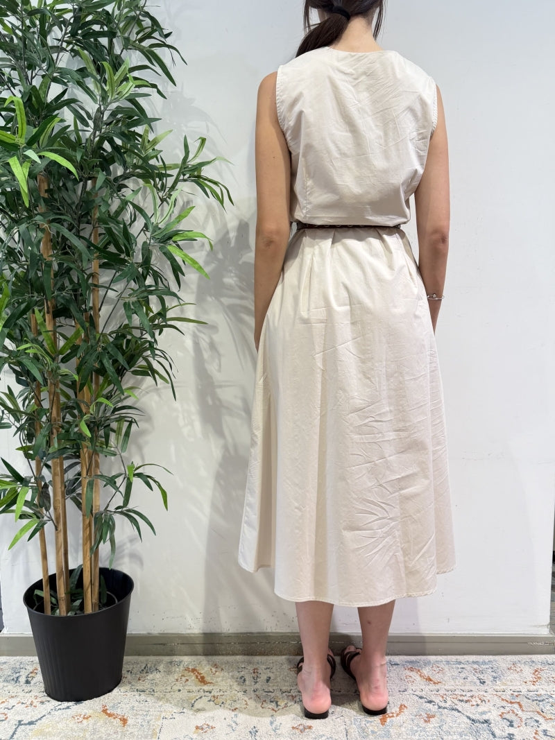 Tensione In - Vestito chemisier girocollo beige