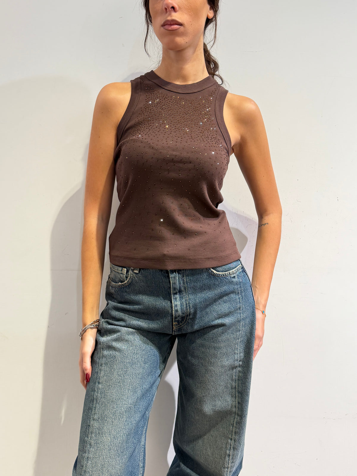 Vicolo - Top con strass moro