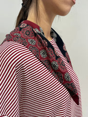 Dixie - T-shirt righe con piccolo foulard - riga bordo