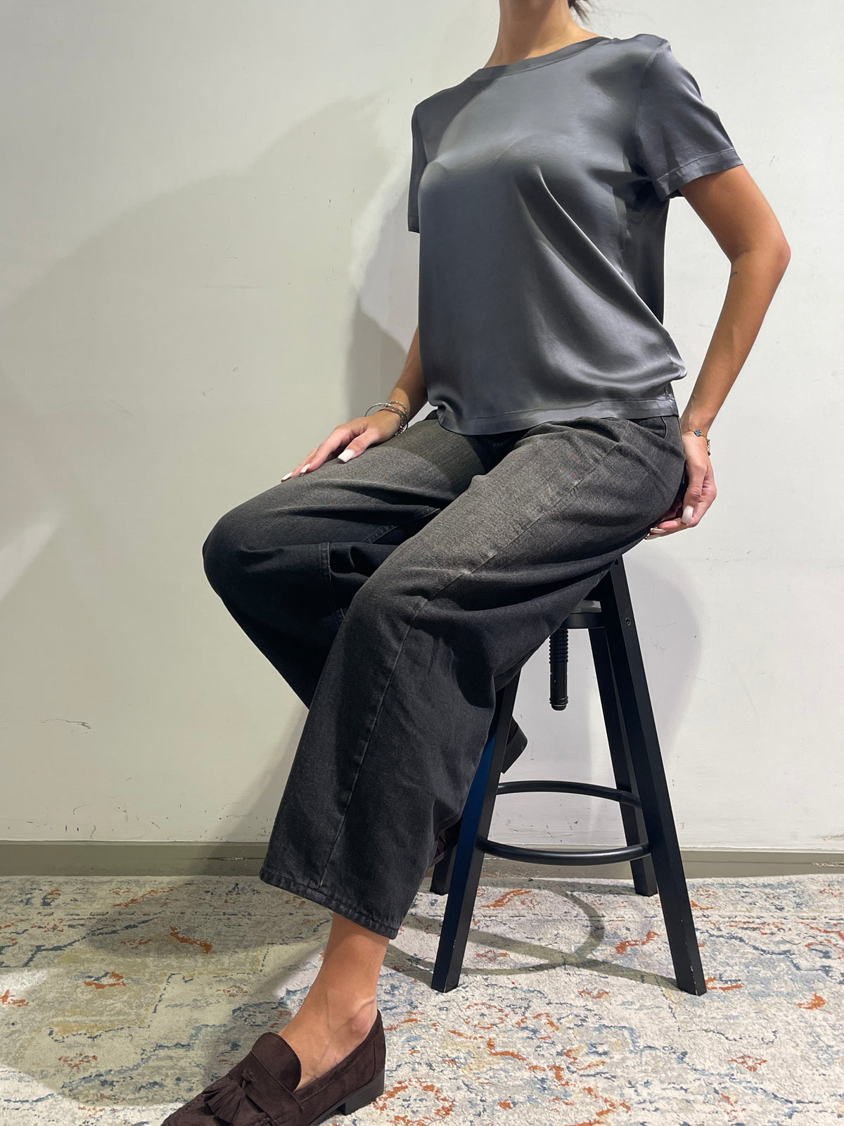 Vicolo - T-shirt satin grigio