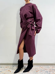 Tensione In - Abito con nodo laterale bordeaux