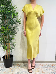 Dixie - Vestito scollo a V giallo lime