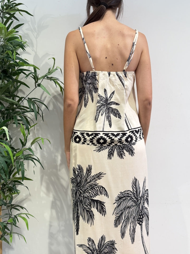 Haveone - Top fantasia palme panna e nero