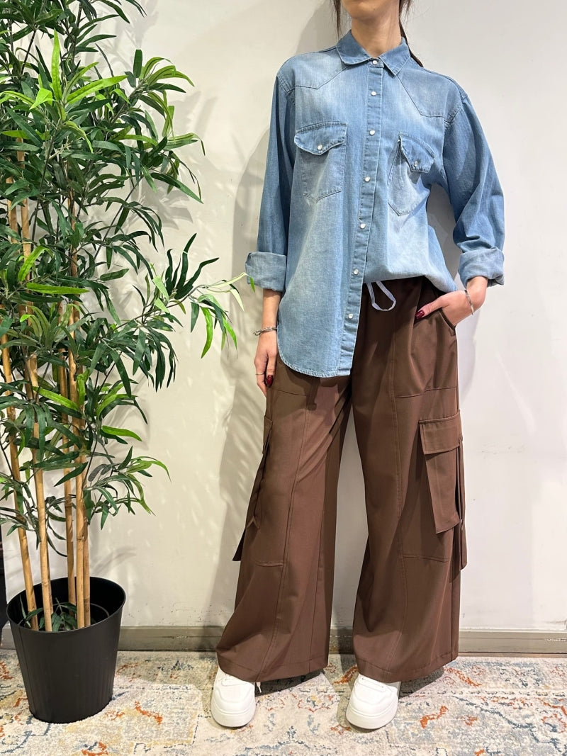 Tensione In - Camicia con tasche denim