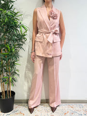 Imperial - Tailleur gilet con pantalone dritto rosa