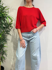 Kontatto - Maglia boxy rossa