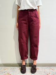 Motel - Pantalone barrel bordeaux
