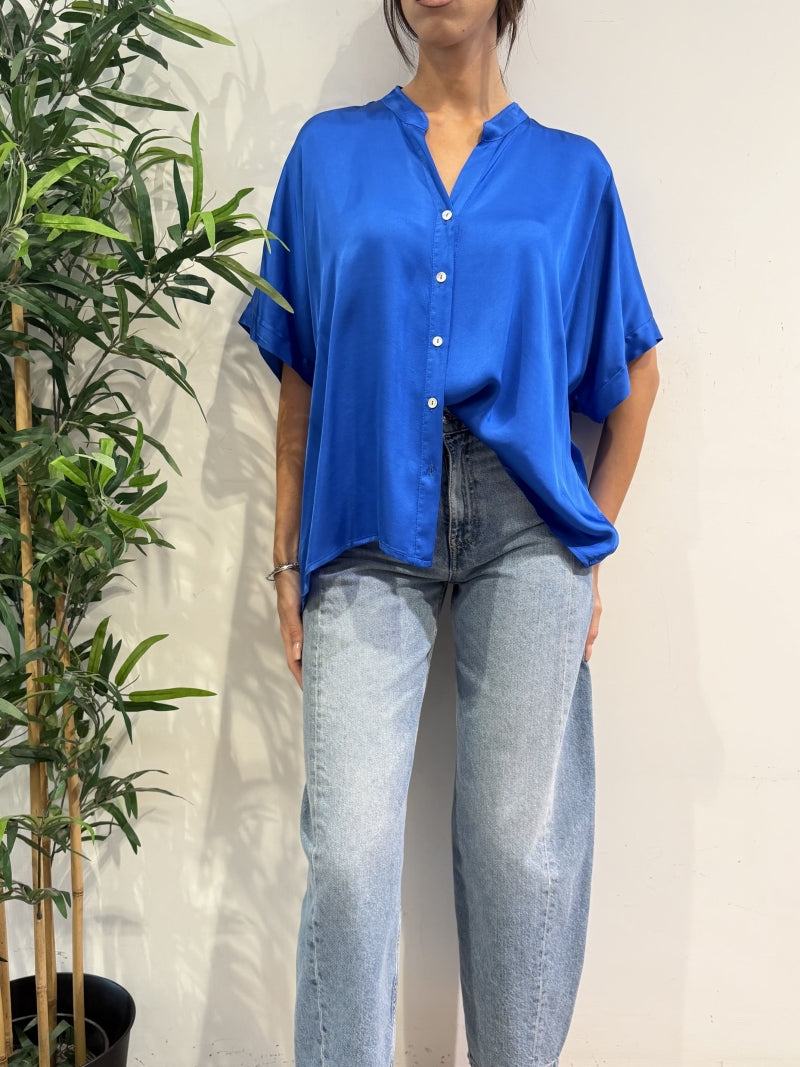 Motel - Camicia in satin royal