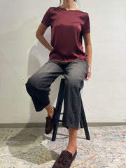 Vicolo - T-shirt satin bordo’