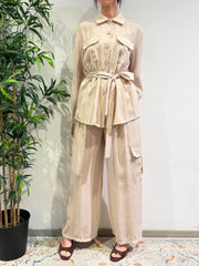 Motel - Completo camicia e pantalone cargo beige