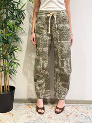 Motel - Pantalone barrel fantasia bandana militare