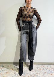 Haveone - Body in pizzo con fascia nera