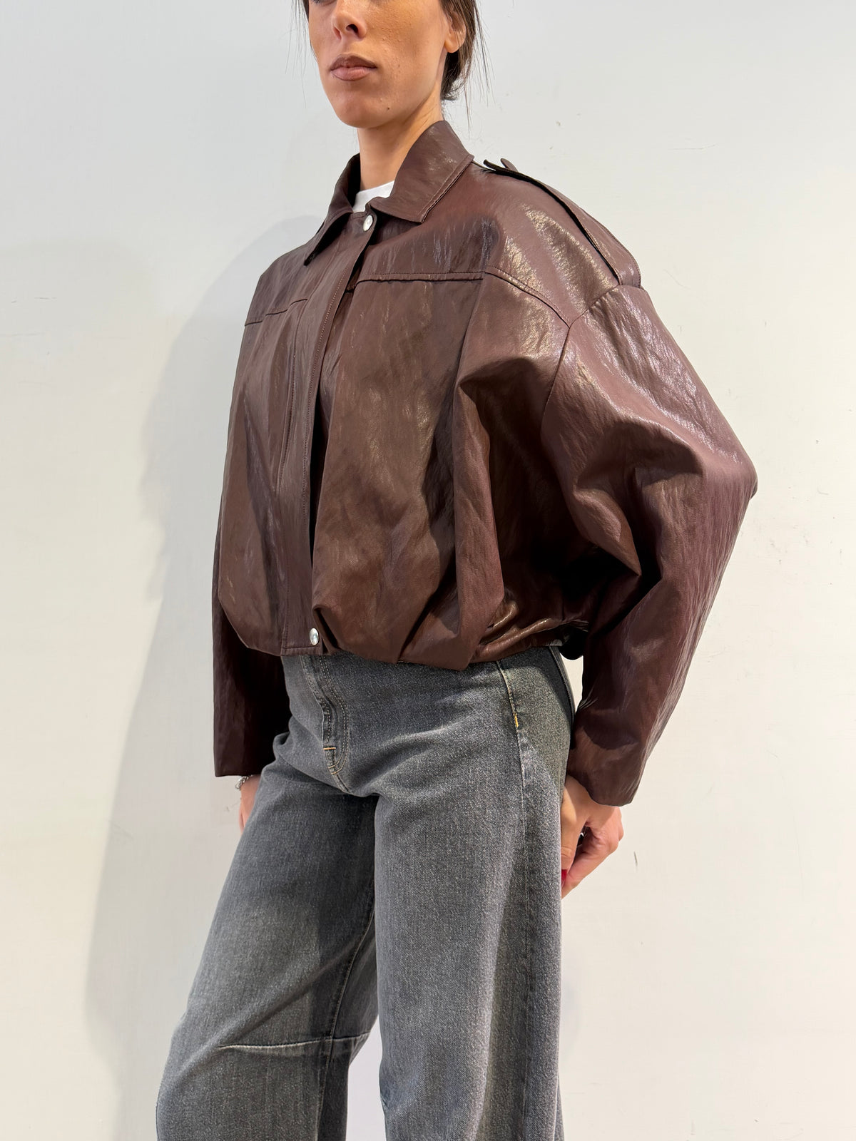 Haveone - Bomber ecopelle palloncino bordeaux