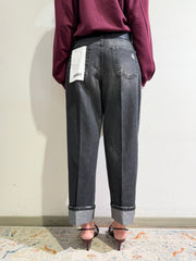 Haveone - Jeans Mandy con risvolto nero