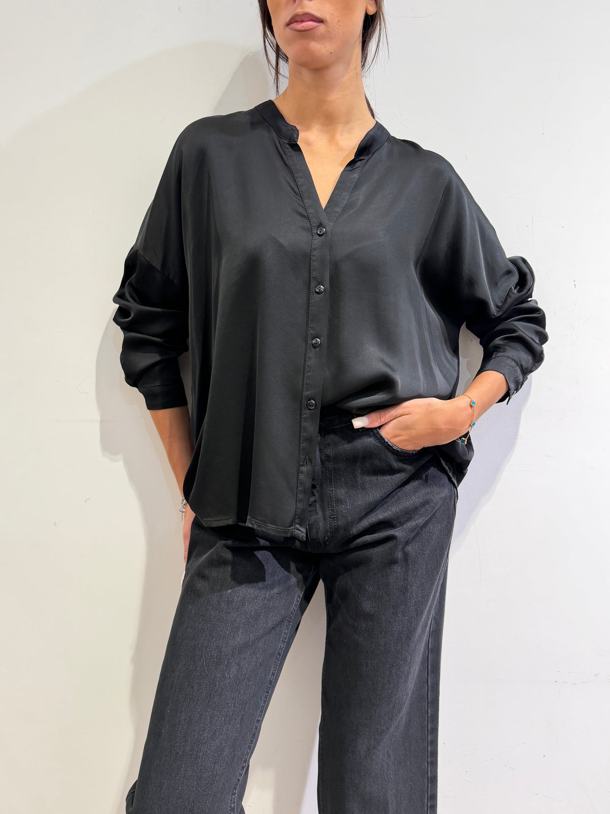 Motel - Camicia in satin mera