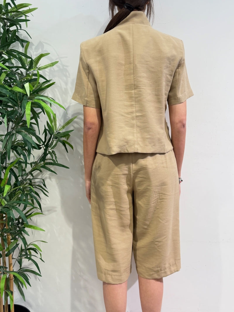 Haveone - Giacca due bottoni asimmetrica beige