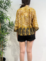 Vicolo - Camicia fantasia etnica senape