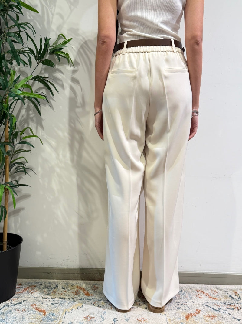Motel - Pantalone con elastico dietro panna