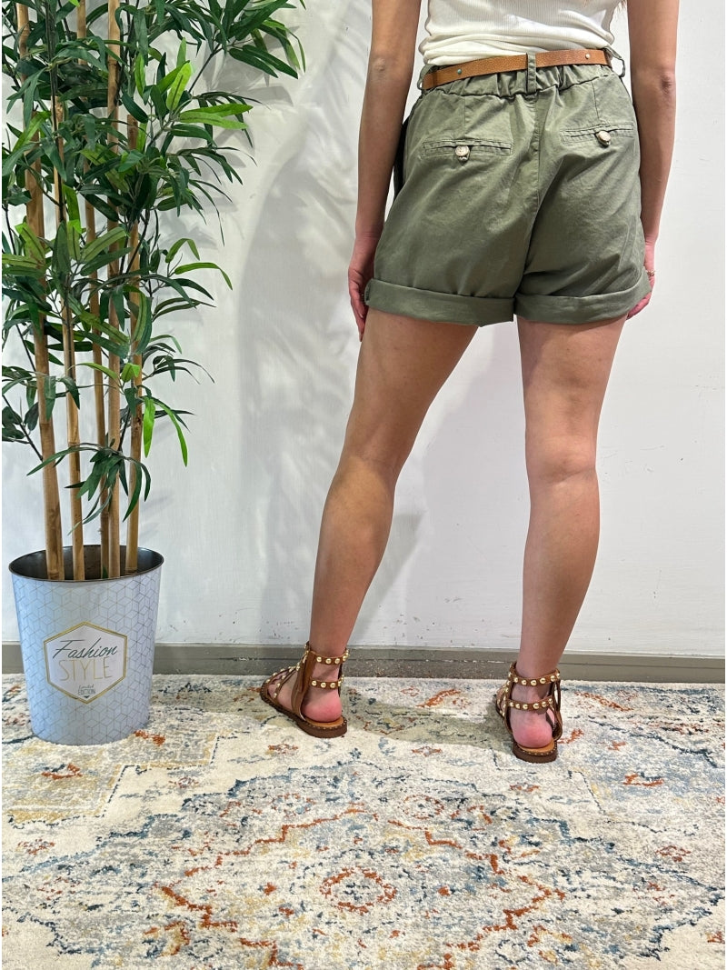 Motel - Shorts con elastico militare